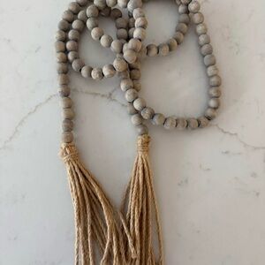 Wooden Bead Garland with Tassels